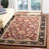 SAFAVIEH Heritage Collection Area Rug – 5′ x 8′, Dark Green & Gold, Handmade Traditional Oriental Wool, Ideal for High Traffic Areas in Living Room, Bedroom (HG628A)(Red/Ivory)