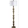 SAFAVIEH Home Collection – Glendora Farmhouse Brown Wood Finish 64-Inch Floor Lamp, Transitional Curved Design, LED Bulb Included (FLL4031A)