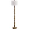SAFAVIEH Home Collection – Glendora Farmhouse Brown Wood Finish 64-Inch Floor Lamp, Transitional Curved Design, LED Bulb Included (FLL4031A)