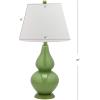 SAFAVIEH Lighting Collection – Cybil Set of 2 Red Double Gourd Glass Table Lamps, Modern Contemporary Design, LED Bulbs Included (LIT4088E-SET2)(Green – Set of 2)