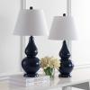 SAFAVIEH Lighting Collection – Cybil Set of 2 Red Double Gourd Glass Table Lamps, Modern Contemporary Design, LED Bulbs Included (LIT4088E-SET2)(Navy – Set of 2)