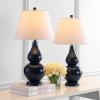 SAFAVIEH Lighting Collection – Cybil Set of 2 Red Double Gourd Glass Table Lamps, Modern Contemporary Design, LED Bulbs Included (LIT4088E-SET2)(Navy – Set of 2)