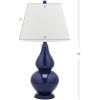 SAFAVIEH Lighting Collection – Cybil Set of 2 Red Double Gourd Glass Table Lamps, Modern Contemporary Design, LED Bulbs Included (LIT4088E-SET2)(Navy – Set of 2)