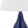 SAFAVIEH Lighting Collection – Cybil Set of 2 Red Double Gourd Glass Table Lamps, Modern Contemporary Design, LED Bulbs Included (LIT4088E-SET2)(Navy – Set of 2)