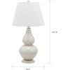 SAFAVIEH Lighting Collection – Cybil Set of 2 Red Double Gourd Glass Table Lamps, Modern Contemporary Design, LED Bulbs Included (LIT4088E-SET2)(Pearl Grey – Set of 2)
