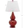 SAFAVIEH Lighting Collection – Cybil Set of 2 Red Double Gourd Glass Table Lamps, Modern Contemporary Design, LED Bulbs Included (LIT4088E-SET2)(Red – Set of 2)