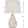 SAFAVIEH Lighting Collection – Lauralie Nautical Cream Capiz Shell Table Lamp, Set of 2, 21-Inch Bedroom Living Room Home Office Desk Nightstand Lamps, LED Bulbs Included (LIT4011A-SET2)(Ivory)