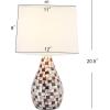 SAFAVIEH Lighting Collection – Lauralie Nautical Cream Capiz Shell Table Lamp, Set of 2, 21-Inch Bedroom Living Room Home Office Desk Nightstand Lamps, LED Bulbs Included (LIT4011A-SET2)(Brown)