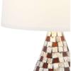 SAFAVIEH Lighting Collection – Lauralie Nautical Cream Capiz Shell Table Lamp, Set of 2, 21-Inch Bedroom Living Room Home Office Desk Nightstand Lamps, LED Bulbs Included (LIT4011A-SET2)(Brown)