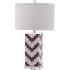 SAFAVIEH Lighting Collection Chevron Modern Contemporary Light Purple Stripe 27-inch Bedroom Living Room Home Office Desk Nightstand Table Lamp Set of 2 (LED Bulbs Included)(Light Purple)