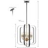 SAFAVIEH Lighting Collection Dellyth Black/Brass 6-Light Adjustable Pendant Chandelier Hanging Light Fixture, Ideal for Dining Room, Kitchen Island, Entryway (LED Bulbs Included)