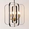 SAFAVIEH Lighting Collection Dellyth Black/Brass 6-Light Adjustable Pendant Chandelier Hanging Light Fixture, Ideal for Dining Room, Kitchen Island, Entryway (LED Bulbs Included)