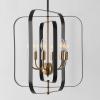 SAFAVIEH Lighting Collection Dellyth Black/Brass 6-Light Adjustable Pendant Chandelier Hanging Light Fixture, Ideal for Dining Room, Kitchen Island, Entryway (LED Bulbs Included)