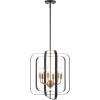 SAFAVIEH Lighting Collection Dellyth Black/Brass 6-Light Adjustable Pendant Chandelier Hanging Light Fixture, Ideal for Dining Room, Kitchen Island, Entryway (LED Bulbs Included)