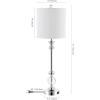 SAFAVIEH Lighting Collection Erica Modern Crystal Candlestick 31-inch Bedroom Living Room Home Office Desk Nightstand Table Lamp Set of 2 (LED Bulbs Included)(Crystal – without USB)