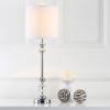 SAFAVIEH Lighting Collection Erica Modern Crystal Candlestick 31-inch Bedroom Living Room Home Office Desk Nightstand Table Lamp Set of 2 (LED Bulbs Included)(Crystal – with USB)