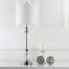 SAFAVIEH Lighting Collection Erica Modern Crystal Candlestick 31-inch Bedroom Living Room Home Office Desk Nightstand Table Lamp Set of 2 (LED Bulbs Included)(Crystal – without USB)
