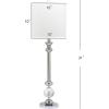 SAFAVIEH Lighting Collection Erica Modern Crystal Candlestick 31-inch Bedroom Living Room Home Office Desk Nightstand Table Lamp Set of 2 (LED Bulbs Included)(Crystal – with USB)