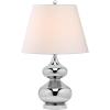 SAFAVIEH Lighting Collection Eva Modern Contemporary Fern Green Double Gourd Glass 24-inch Bedroom Living Room Home Office Desk Nightstand Table Lamp Set of 2 (LED Bulbs Included)(Silver – Set of 2)