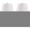 SAFAVIEH Lighting Collection Eva Modern Contemporary Fern Green Double Gourd Glass 24-inch Bedroom Living Room Home Office Desk Nightstand Table Lamp Set of 2 (LED Bulbs Included)(Black – Set of 2)