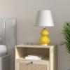 SAFAVIEH Lighting Collection Eva Modern Contemporary Yellow Double Gourd Glass 24-inch Bedroom Living Room Home Office Desk Nightstand Table Lamp (LED Bulbs Included)(Yellow)