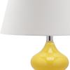 SAFAVIEH Lighting Collection Eva Modern Contemporary Yellow Double Gourd Glass 24-inch Bedroom Living Room Home Office Desk Nightstand Table Lamp (LED Bulbs Included)(Yellow)