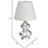 SAFAVIEH Lighting Collection Eva Modern Contemporary Yellow Double Gourd Glass 24-inch Bedroom Living Room Home Office Desk Nightstand Table Lamp (LED Bulbs Included)(Silver)
