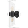 SAFAVIEH Lighting Collection Eytan Clear Glass/Black Vertical Wall Sconce Set of 2 Light Fixture, Ideal for Bathroom, Entryway, Vanity, Foyer, Hallway, Living Room (LED Bulbs Included)(Black)