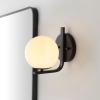 SAFAVIEH Lighting Collection Eytan Clear Glass/Black Vertical Wall Sconce Set of 2 Light Fixture, Ideal for Bathroom, Entryway, Vanity, Foyer, Hallway, Living Room (LED Bulbs Included)(Brass)
