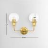 SAFAVIEH Lighting Collection Fenris Contemporary Brass/Clear 2-Light Single Wall Sconce(Brass/Clear)