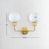 SAFAVIEH Lighting Collection Fenris Contemporary Brass/Clear 2-Light Single Wall Sconce(Brass/White)