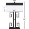 SAFAVIEH Lighting Collection Greek Key Modern Black 28-inch Bedroom Living Room Home Office Desk Nightstand Table Lamp Set of 2 (LED Bulbs Included)
