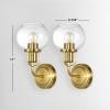 SAFAVIEH Lighting Collection Huron Contemporary Brass/Clear Wall Sconce Set of 2