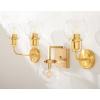 SAFAVIEH Lighting Collection Huron Contemporary Brass/Clear Wall Sconce Set of 2