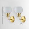SAFAVIEH Lighting Collection Huron Contemporary Brass/Opal Wall Sconce Set of 2