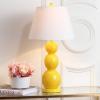 SAFAVIEH Lighting Collection Jayne Modern Contemporary Yellow 3-Sphere Glass 28-inch Bedroom Living Room Home Office Desk Nightstand Table Lamp Set of 2 (LED Bulbs Included)(Yellow – Set of 2)