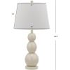 SAFAVIEH Lighting Collection Jayne Modern Contemporary Yellow 3-Sphere Glass 28-inch Bedroom Living Room Home Office Desk Nightstand Table Lamp Set of 2 (LED Bulbs Included)(Light Grey – Set of 2)