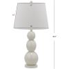 SAFAVIEH Lighting Collection Jayne Modern Contemporary Yellow 3-Sphere Glass 28-inch Bedroom Living Room Home Office Desk Nightstand Table Lamp Set of 2 (LED Bulbs Included)(White – Set of 2)