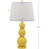 SAFAVIEH Lighting Collection Jayne Modern Contemporary Yellow 3-Sphere Glass 28-inch Bedroom Living Room Home Office Desk Nightstand Table Lamp Set of 2 (LED Bulbs Included)(Yellow – Set of 2)
