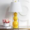 SAFAVIEH Lighting Collection Jayne Modern Contemporary Yellow 3-Sphere Glass 28-inch Bedroom Living Room Home Office Desk Nightstand Table Lamp Set of 2 (LED Bulbs Included)(Yellow – Set of 2)
