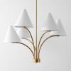SAFAVIEH Lighting Collection Johanna Antique Brass 5-Light Adjustable Hanging Chandelier Light Fixture (LED Bulbs Included)(Antique Gold Painting)