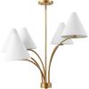 SAFAVIEH Lighting Collection Johanna Antique Brass 5-Light Adjustable Hanging Chandelier Light Fixture (LED Bulbs Included)(Antique Gold Painting)