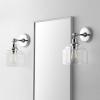 SAFAVIEH Lighting Collection Lansor Chrome/Glass Wall Sconce (Set of 2) -LED Bulb Included SCN4066A-SET2