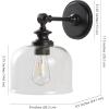 SAFAVIEH Lighting Collection Neri Oil-Rubbed Bronze/Glass Wall Sconce (Set of 2) -LED Bulb Included SCN4065A-SET2