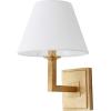 SAFAVIEH Lighting Collection Pauline Modern Contemporary Gold Bedroom Bathroom Vanity Hallway Foyer Living Room Wall Sconce Set of 2 (LED Bulbs Included)(Gold Leaf)