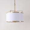 SAFAVIEH Lighting Collection Perzeta Brass/White 3-Light Adjustable Pendant Chandelier Hanging Light Fixture, Ideal for Dining Room, Kitchen Island, Entryway (LED Bulbs Included)