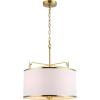 SAFAVIEH Lighting Collection Perzeta Brass/White 3-Light Adjustable Pendant Chandelier Hanging Light Fixture, Ideal for Dining Room, Kitchen Island, Entryway (LED Bulbs Included)