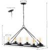SAFAVIEH Lighting Collection Reagan Black 6-Light Hanging Adjustable Chandelier Light Fixture (LED Bulbs Included)