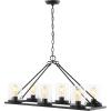 SAFAVIEH Lighting Collection Reagan Black 6-Light Hanging Adjustable Chandelier Light Fixture (LED Bulbs Included)