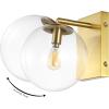 SAFAVIEH Lighting Collection Seoul Modern Gold/Clear Glass Globe Shade Wall Sconce Set of 2 Light Fixture, Ideal for Bathroom, Entryway, Vanity, Foyer, Hallway, Living Room (LED Bulbs Included)(Gold)